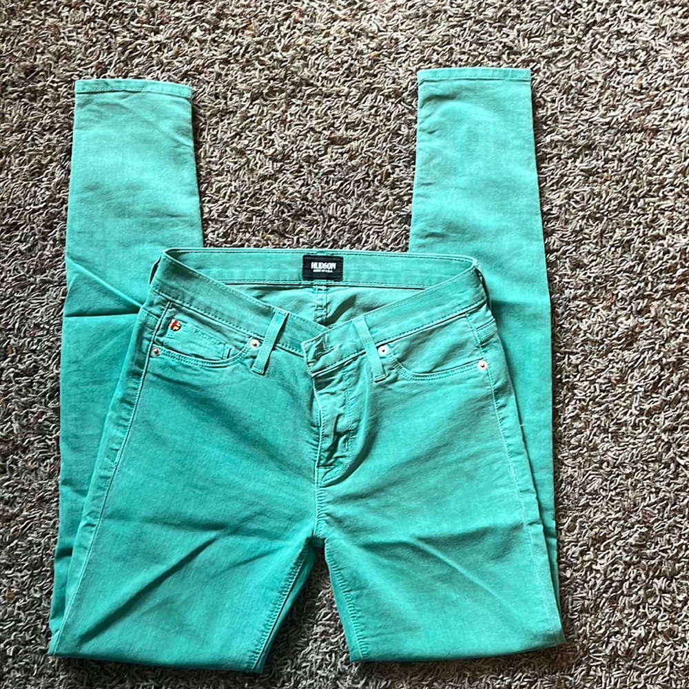 Hudson skinny green lightweight soft denim